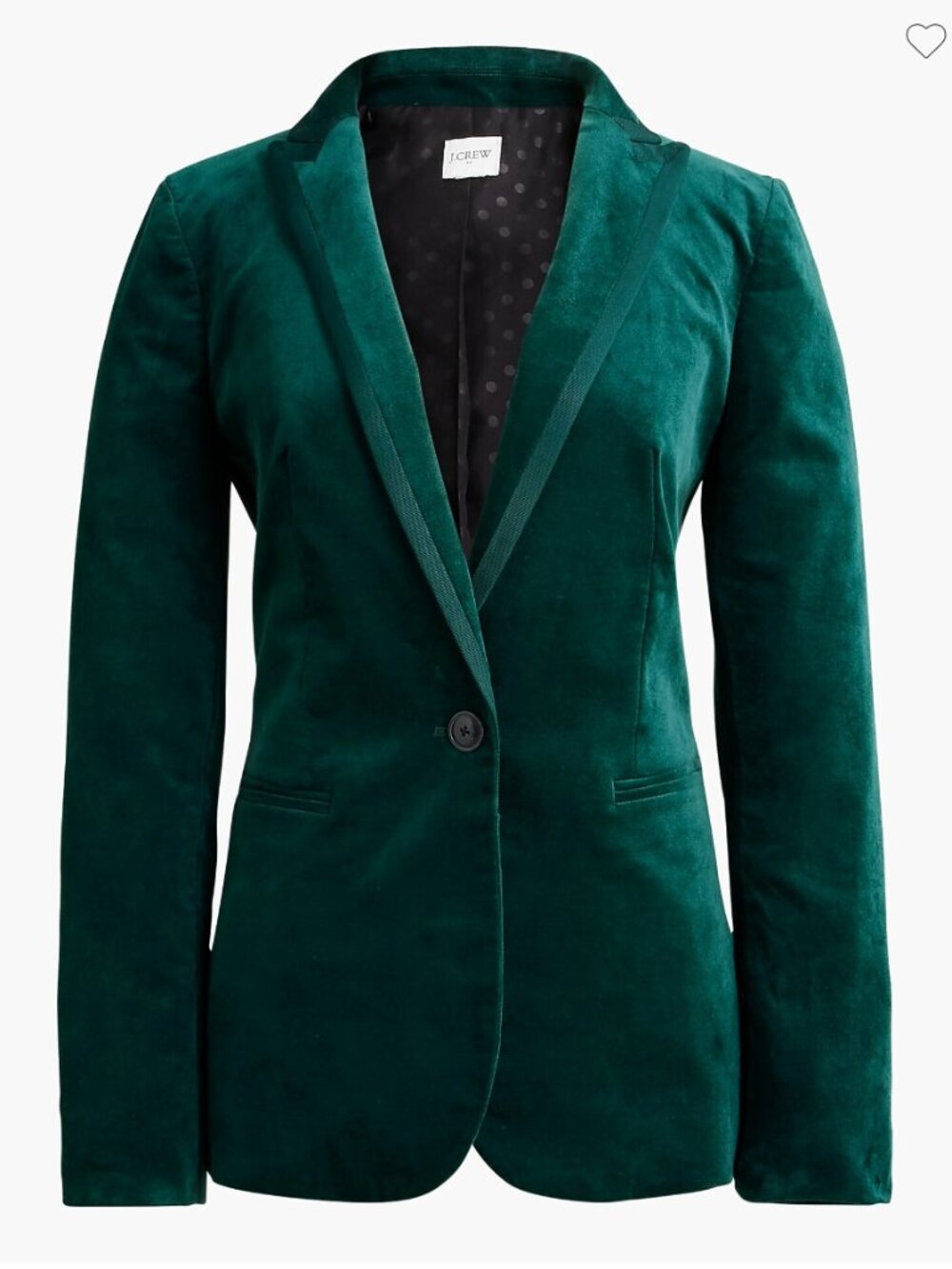 J. Crew Velvet One-Button Blazer in Old Forest - Size 20